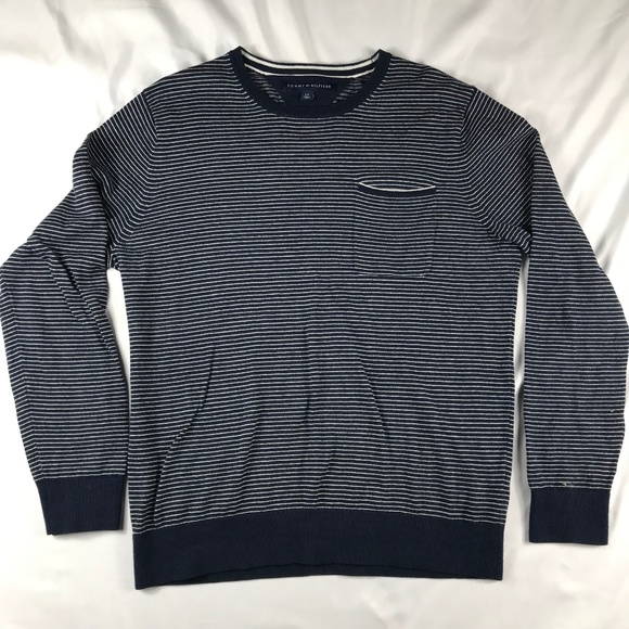 Tommy Hilfiger Men's Linen Cotton Striped Sweater - Picture 1 of 3